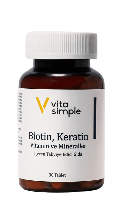 Biotin,Keratin,Vitamin ve Mineraller İçeren Takviye Edici Gıda