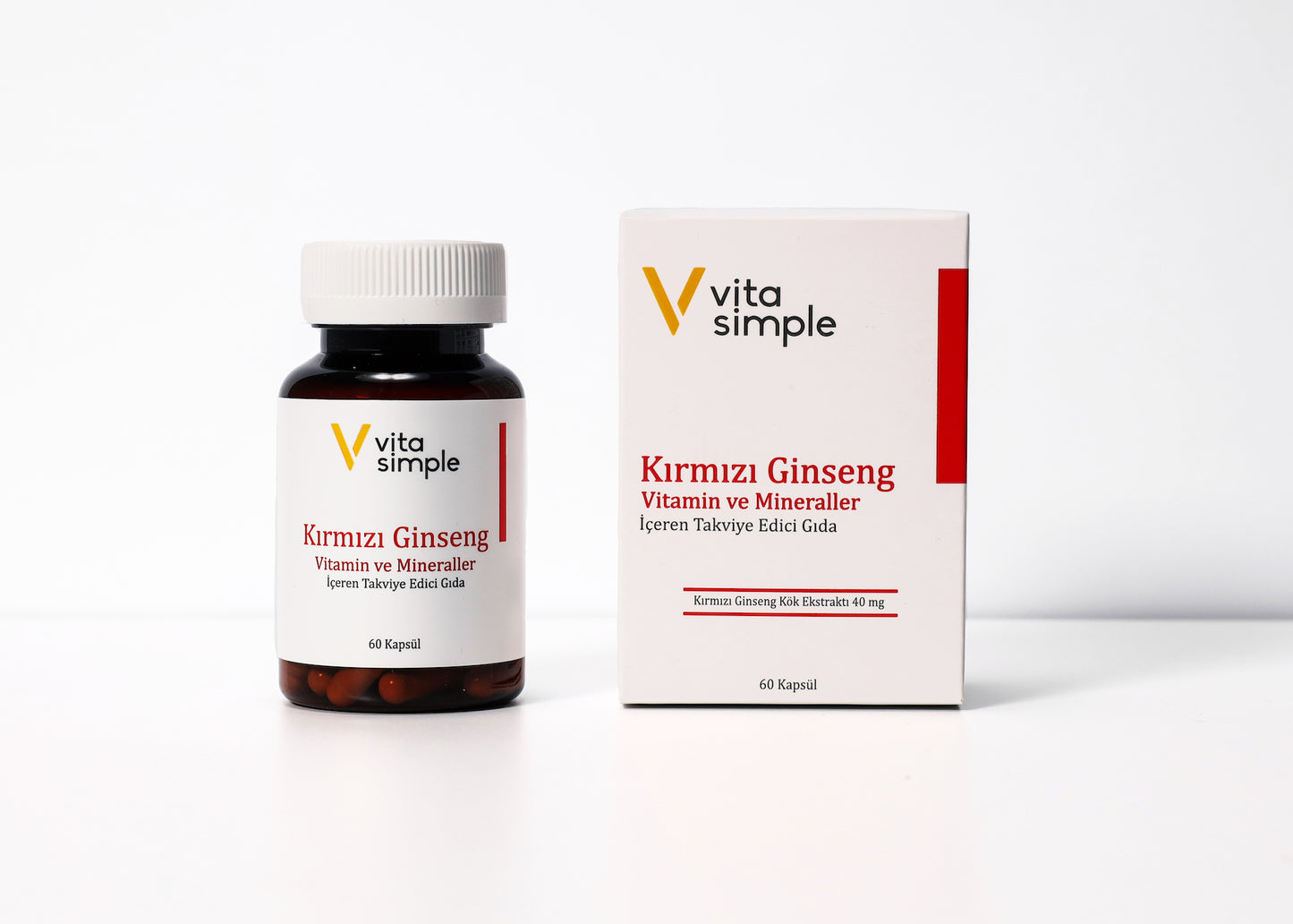 Kırmızı Ginseng , Vitamin ve Mineraller İçeren Takviye Edici Gıda